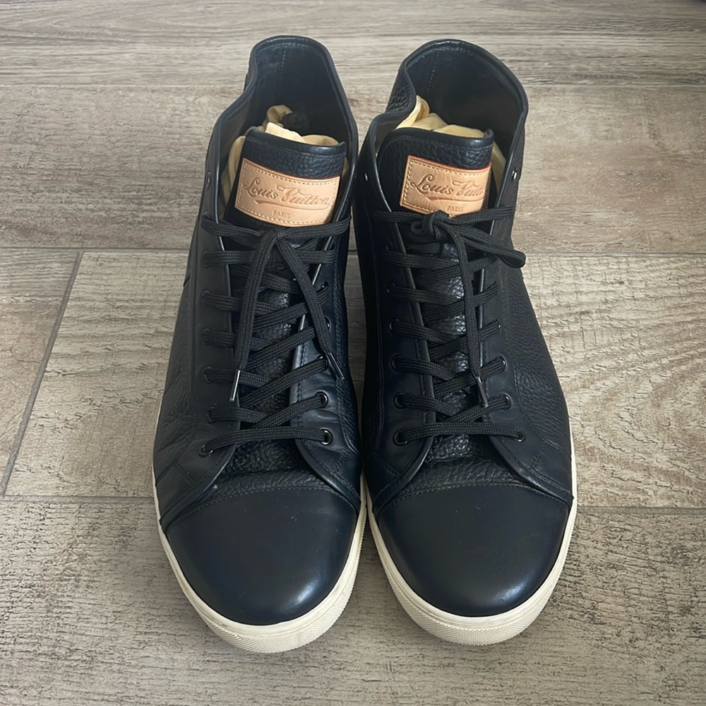 Louis Vuitton Black and Tan High-Top Sneakers